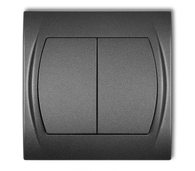 Łącznik pojedynczy ze schodowym podświetlany (dwa klawisze bez pikto., wspolne zas.), Grafitowy Karlik Logo 11LWP-10L.11