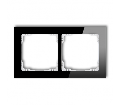 Ramka uniwersalna podwójna - efekt szkła (ramka: czarna, spód: biały), Czarny Karlik Deco 12-0-DRS-2