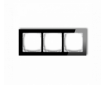 Ramka uniwersalna potrójna - efekt szkła (ramka: czarna, spód: biały), Czarny Karlik Deco 12-0-DRS-3