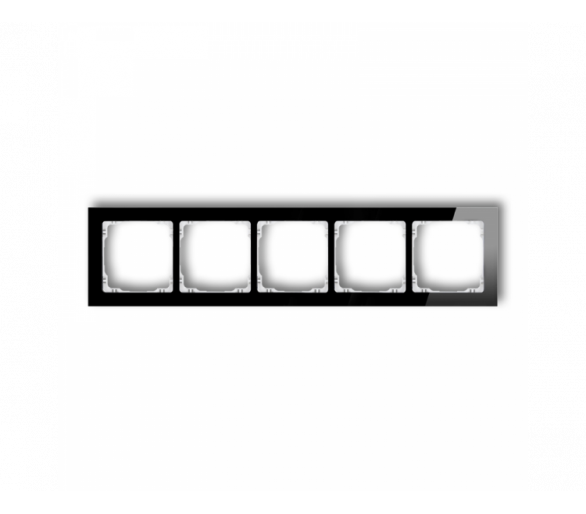 Ramka uniwersalna pięciokrotna - efekt szkła (ramka: czarna, spód: biały), Czarny Karlik Deco 12-0-DRS-5