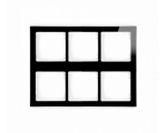 Ramka modułowa 6 krotna (3 poziom, 2 pion) - efekt szkła (ramka czarna, spód biała), Czarny Karlik Deco 12-0-DRSM-3x2