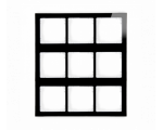Ramka modułowa 9 krotna (3 poziom, 3 pion) - efekt szkła (ramka czarna, spód biała), Czarny Karlik Deco 12-0-DRSM-3x3