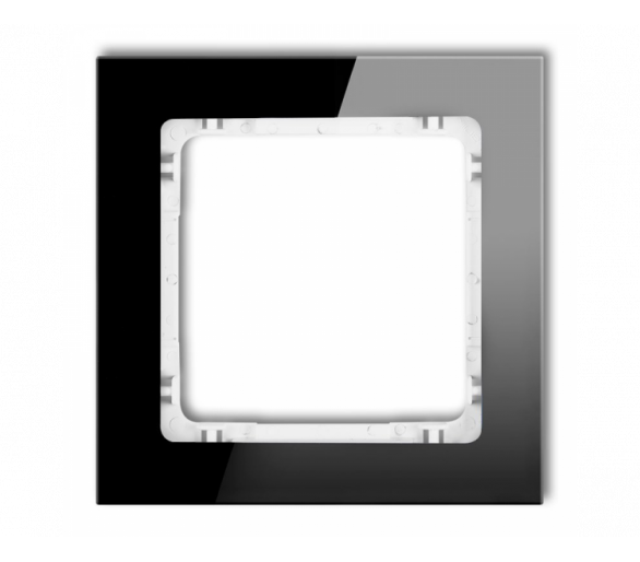 Ramka modułowa niestandardowa (1 moduł) - efekt szkła (ramka czarna, spód biały), Czarny Karlik Deco 12-0-DRSMN-1