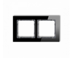 Ramka uniwersalna podwójna - efekt szkła (ramka: czarna, spód: grafitowy), Czarny Karlik Deco 12-11-DRS-2