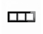 Ramka uniwersalna potrójna - efekt szkła (ramka: czarna, spód: grafitowy), Czarny Karlik Deco 12-11-DRS-3