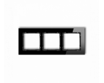 Ramka uniwersalna potrójna - szkło (ramka: czarna, spód: czarny), Czarny Karlik Deco 12-12-DRG-3
