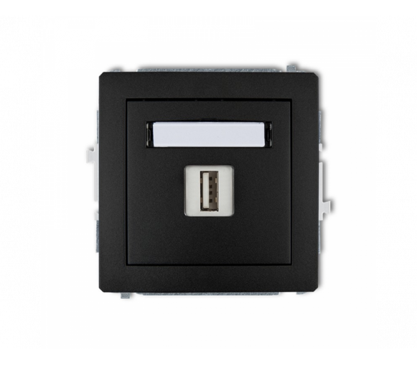 Ładowarka USB pojedyncza, 5V, 2A, Czarny Mat Karlik Deco 12DCUSB-3