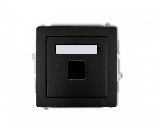 Gniazdo multimedialne pojedyncze bez modułu (standard Keystone), Czarny Mat Karlik Deco 12DGM-1P