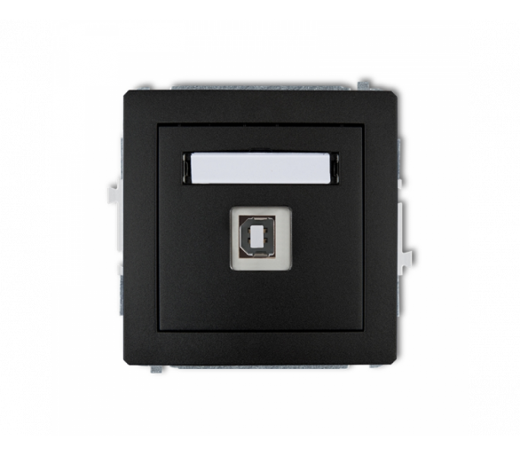 Gniazdo pojedyncze USB A-B 2.0, Czarny Mat Karlik Deco 12DGUSB-3