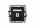 Gniazdo pojedyncze USB A-A 3.0, Czarny Mat Karlik Mini 12MGUSB-5