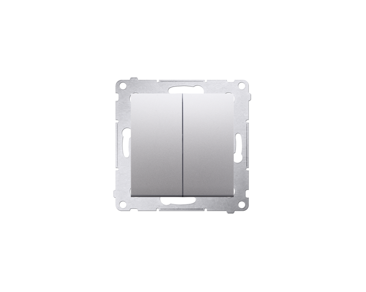 Przycisk podwójny zwierny bez piktogramu (moduł) 10AX 250V, szybkozłącza, srebrny mat, metalizowany DP2.01/43