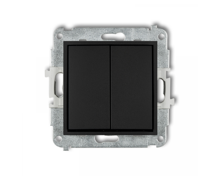 Przycisk żaluzjowy (dwa klawisze bez piktogramów), Czarny Mat Karlik Mini 12MWP-8.1
