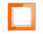 Ramka uniwersalna pojedyncza - efekt szkła (ramka: pomarańczowa, spód: biały), Pomarańczowy Karlik Deco 13-0-DRS-1