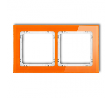 Ramka uniwersalna podwójna - efekt szkła (ramka: pomarańczowa, spód: biały), Pomarańczowy Karlik Deco 13-0-DRS-2