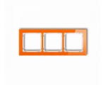 Ramka uniwersalna potrójna - efekt szkła (ramka: pomarańczowa, spód: biały), Pomarańczowy Karlik Deco 13-0-DRS-3