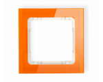 Ramka uniwersalna pojedyncza - efekt szkła (ramka: pomarańczowa, spód: beżowy), Pomarańczowy Karlik Deco 13-1-DRS-1