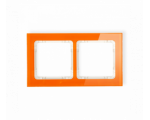 Ramka uniwersalna podwójna - efekt szkła (ramka: pomarańczowa, spód: beżowy), Pomarańczowy Karlik Deco 13-1-DRS-2