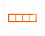 Ramka uniwersalna poczwórna - efekt szkła (ramka: pomarańczowa, spód: beżowy), Pomarańczowy Karlik Deco 13-1-DRS-4