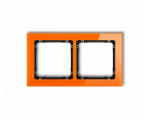 Ramka uniwersalna podwójna - efekt szkła (ramka: pomarańczowa, spód: czarny), Pomarańczowy Karlik Deco 13-12-DRS-2