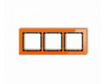 Ramka uniwersalna potrójna - efekt szkła (ramka: pomarańczowa, spód: czarny), Pomarańczowy Karlik Deco 13-12-DRS-3
