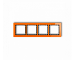 Ramka uniwersalna poczwórna - efekt szkła (ramka: pomarańczowa, spód: czarny), Pomarańczowy Karlik Deco 13-12-DRS-4