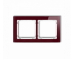 Ramka uniwersalna podwójna - efekt szkła (ramka: bordowa, spód: biały), Bordowy Karlik Deco 14-0-DRS-2
