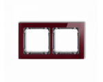 Ramka uniwersalna podwójna - efekt szkła (ramka: bordowa, spód: grafitowy), Bordowy Karlik Deco 14-11-DRS-2