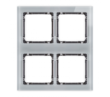 Ramka modułowa 4 krotna (2 poziom, 2 pion) - efekt szkła (ramka szara, spód grafitowy), Szary Karlik Deco 15-11-DRSM-2x2