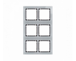 Ramka modułowa 6 krotna (2 poziom, 3 pion) - efekt szkła (ramka szara, spód grafitowy), Szary Karlik Deco 15-11-DRSM-2x3