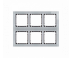 Ramka modułowa 6 krotna (3 poziom, 2 pion) - efekt szkła (ramka szara, spód grafitowy), Szary Karlik Deco 15-11-DRSM-3x2