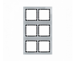 Ramka modułowa 6 krotna (2 poziom, 3 pion) - efekt szkła (ramka szara, spód czarny), Szary Karlik Deco 15-12-DRSM-2x3