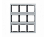 Ramka modułowa 9 krotna (3 poziom, 3 pion) - efekt szkła (ramka szara, spód czarny), Szary Karlik Deco 15-12-DRSM-3x3