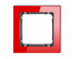 Ramka uniwersalna pojedyncza  - efekt szkła (ramka: czerwona, spód: grafitowy), Czerwony Karlik Deco 17-11-DRS-1