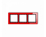 Ramka uniwersalna potrójna - efekt szkła (ramka: czerwona, spód: czarny), Czerwony Karlik Deco 17-12-DRS-3