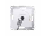 Łącznik na kluczyk jednobiegunowy - 2 pozycyjny „0-I” (moduł) 5A 250V, do lutowania, biały DW1K.01/11