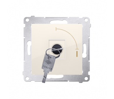 Łącznik na kluczyk chwilowy (przycisk) 2 pozycyjny „0-I” (moduł) 5A 250V, do lutowania, kremowy DP1K.01/41