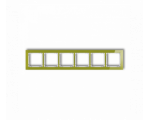 Ramka uniwersalna sześciokrotna - efekt szkła (ramka zielona, spód biały), Zielony Karlik Deco 2-0-DRS-6