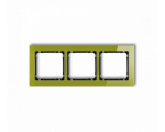 Ramka uniwersalna potrójna - efekt szkła (ramka zielona, spód czarny), Zielony Karlik Deco 2-12-DRS-3