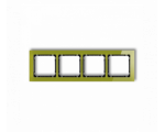 Ramka uniwersalna poczwórna - efekt szkła (ramka zielona, spód czarny), Zielony Karlik Deco 2-12-DRS-4