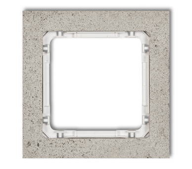Ramka uniwersalna pojedyncza - beton (ramka: jasnoszara, spód: biały), Jasnoszary Karlik Deco 27-0-DRB-1