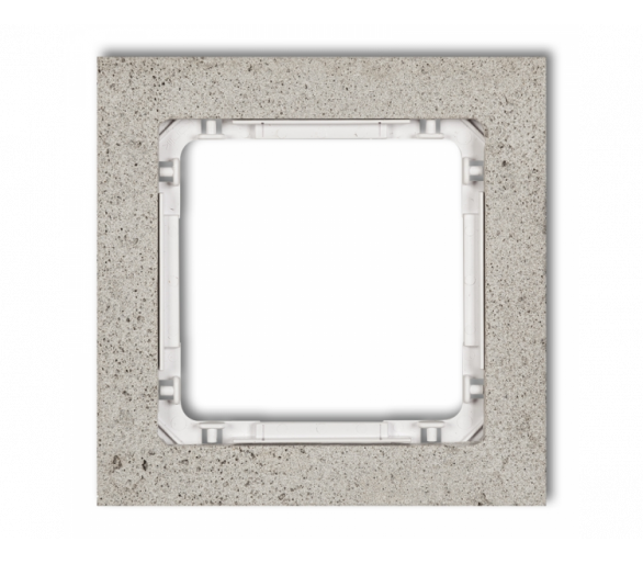 Ramka uniwersalna pojedyncza - beton (ramka: jasnoszara, spód: biały), Jasnoszary Karlik Deco 27-0-DRB-1