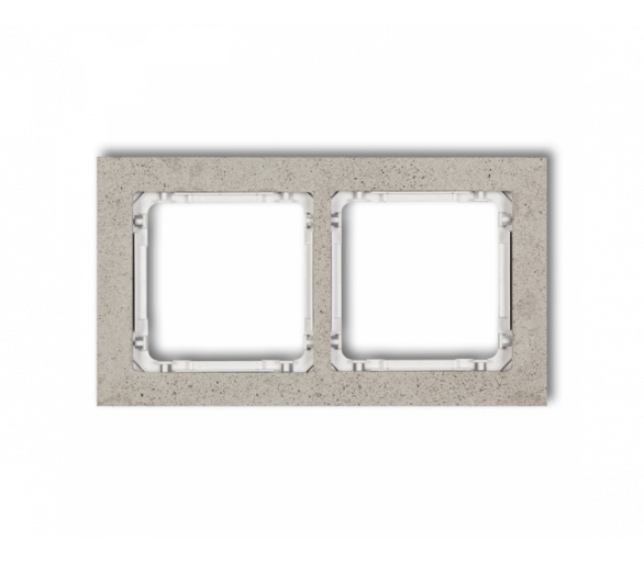 Ramka uniwersalna podwójna - beton (ramka: jasnoszara, spód: biały), Jasnoszary Karlik Deco 27-0-DRB-2