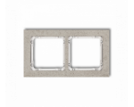 Ramka uniwersalna podwójna - beton (ramka: jasnoszara, spód: biały), Jasnoszary Karlik Deco 27-0-DRB-2