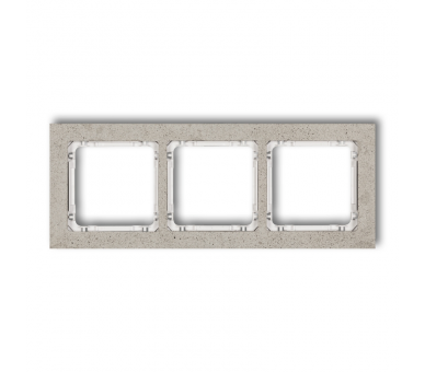 Ramka uniwersalna potrójna - beton (ramka: jasnoszara, spód: biały), Jasnoszary Karlik Deco 27-0-DRB-3