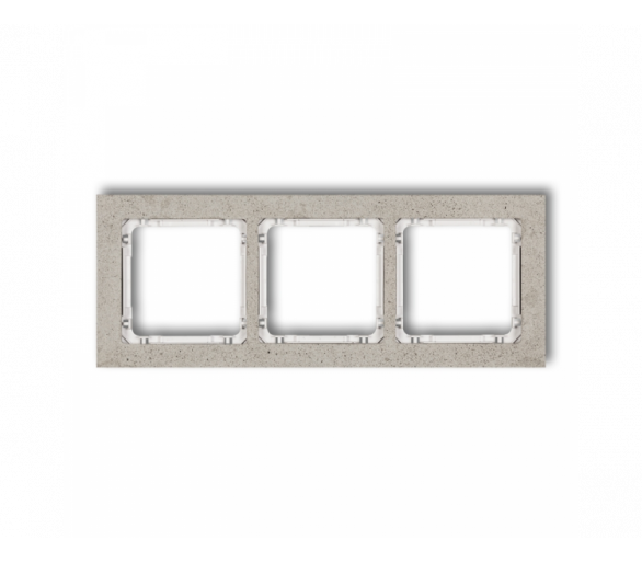 Ramka uniwersalna potrójna - beton (ramka: jasnoszara, spód: biały), Jasnoszary Karlik Deco 27-0-DRB-3