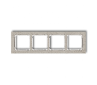 Ramka uniwersalna poczwórna - beton (ramka: jasnoszara, spód: biały), Jasnoszary Karlik Deco 27-0-DRB-4