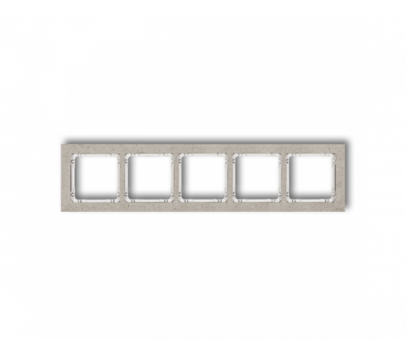 Ramka uniwersalna pięciokrotna - beton (ramka: jasnoszara, spód: biały), Jasnoszary Karlik Deco 27-0-DRB-5