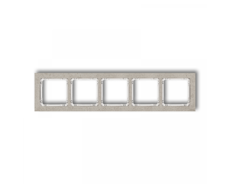 Ramka uniwersalna pięciokrotna - beton (ramka: jasnoszara, spód: biały), Jasnoszary Karlik Deco 27-0-DRB-5
