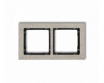 Ramka uniwersalna podwójna - beton (ramka: jasnoszara, spód: czarny), Jasnoszary Karlik Deco 27-12-DRB-2