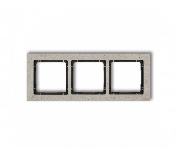 Ramka uniwersalna potrójna - beton (ramka: jasnoszara, spód: czarny), Jasnoszary Karlik Deco 27-12-DRB-3